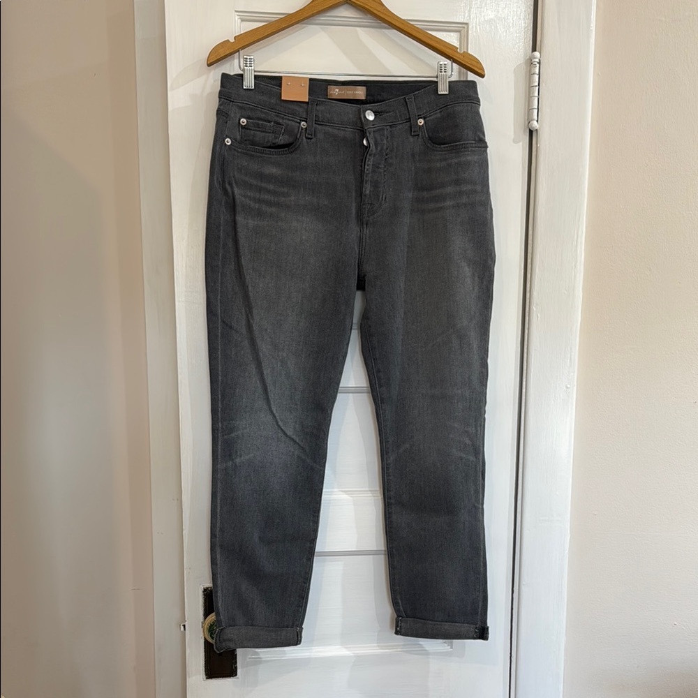 7 For All Mankind gray boyfriend  Straight Jeans Versatile Style